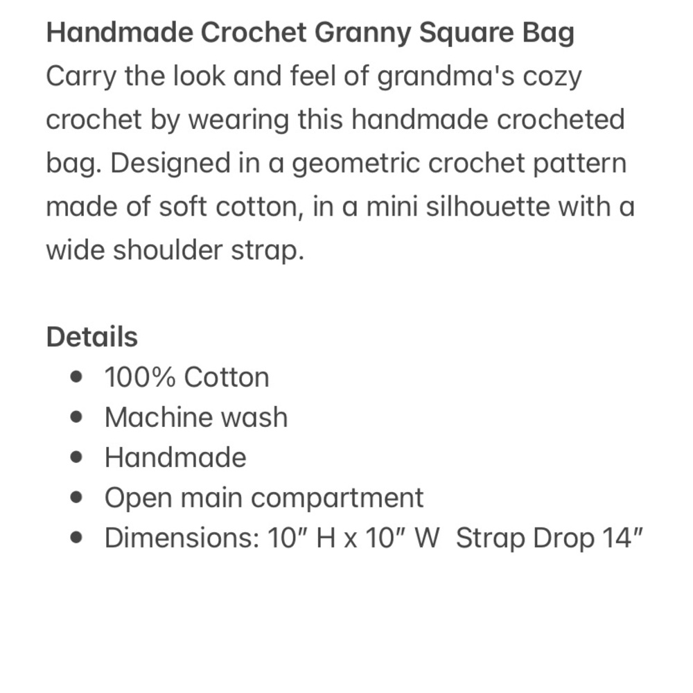 Handmade Crochet Granny Square Bag - Picture 14 of 15